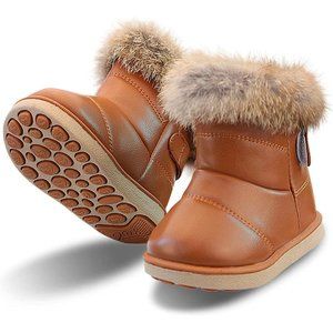 Kids Snow Boots Waterproof Toddler Winter Boots Lightweight Fur Winter Shoes